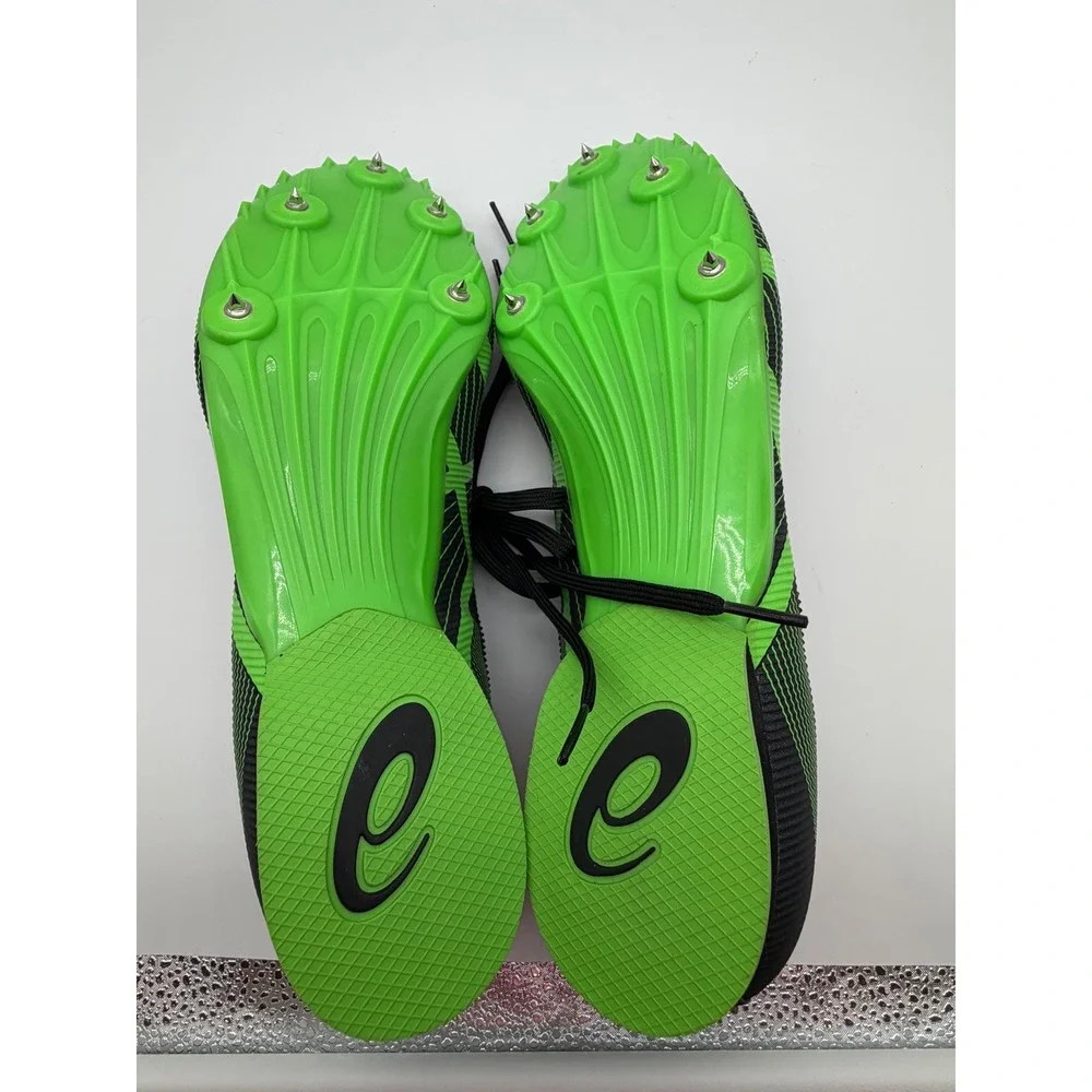 Asics Hyper MD 6 Track Spikes Mens 12 Black Lime‎ Green G502Y Racing Shoes